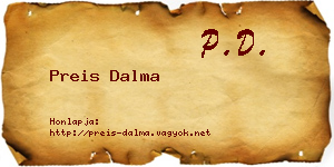 Preis Dalma névjegykártya